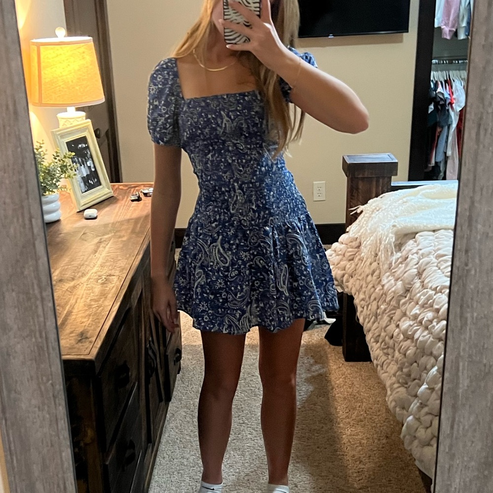 NWT Francesca’s Blue Paisley Dress